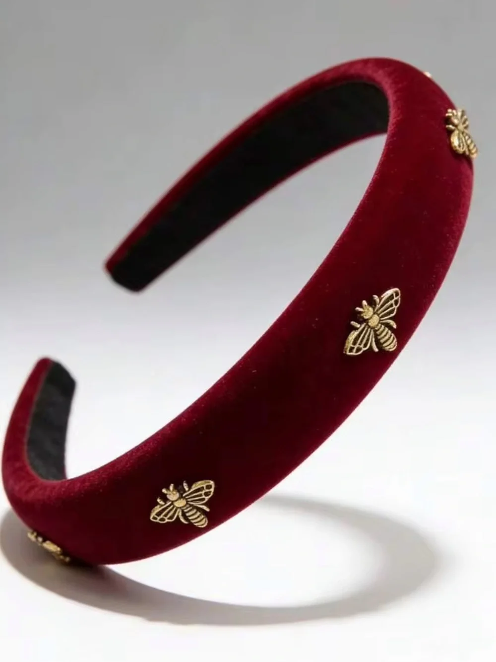 Buy now! Deep red velvet bee headband